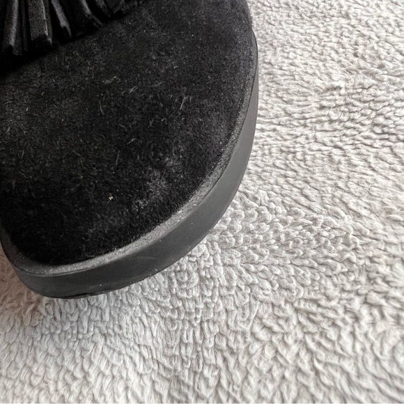 Franco Sarto Jolie Suede Leather Kiltie Tassel Loafer Flats Black Sz 9 - Picture 11 of 12